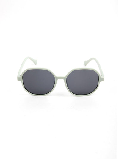Odette Women Grey Frame Black Metal Lens Sunglasses