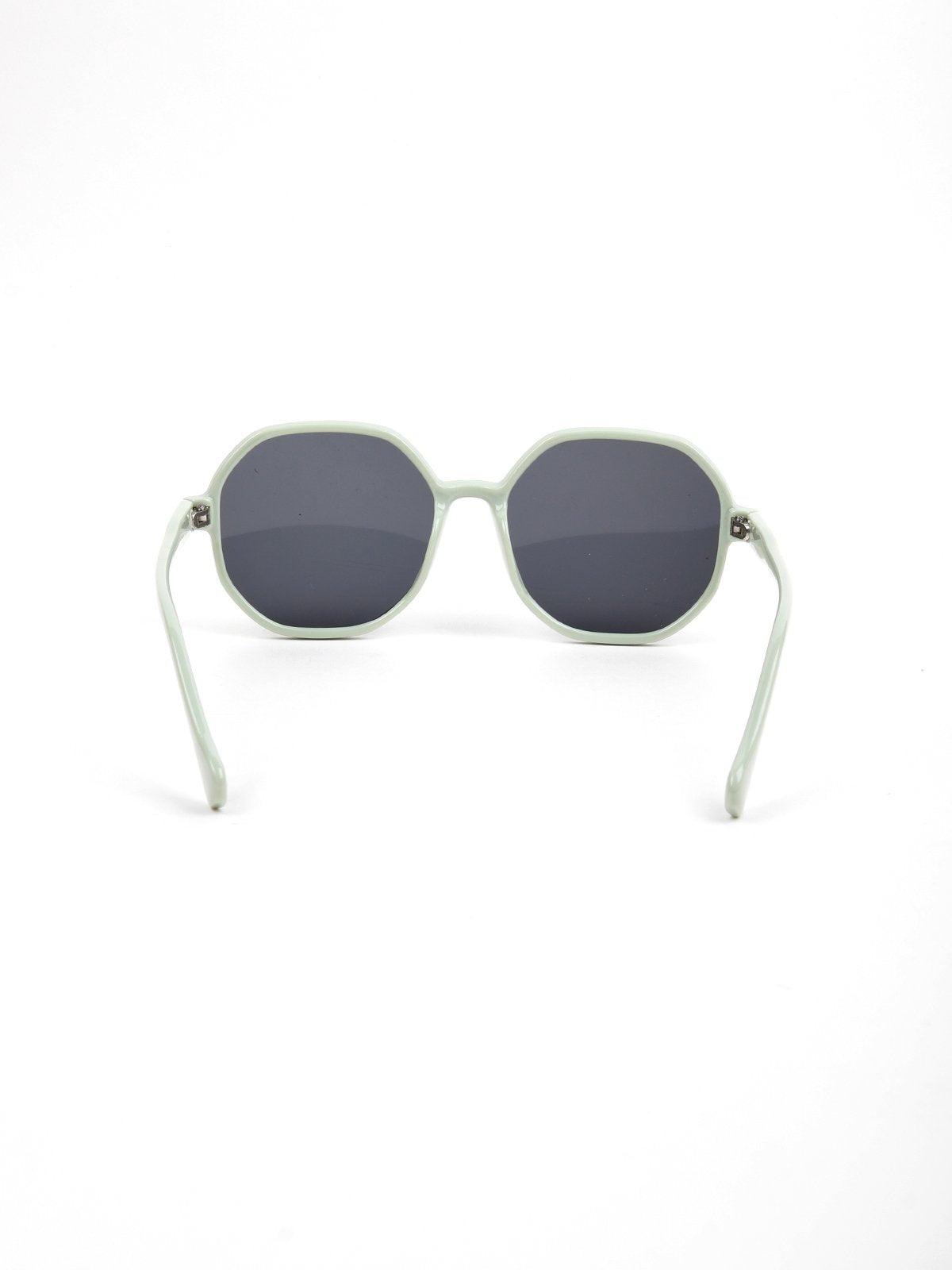 Odette Women Grey Frame Black Metal Lens Sunglasses