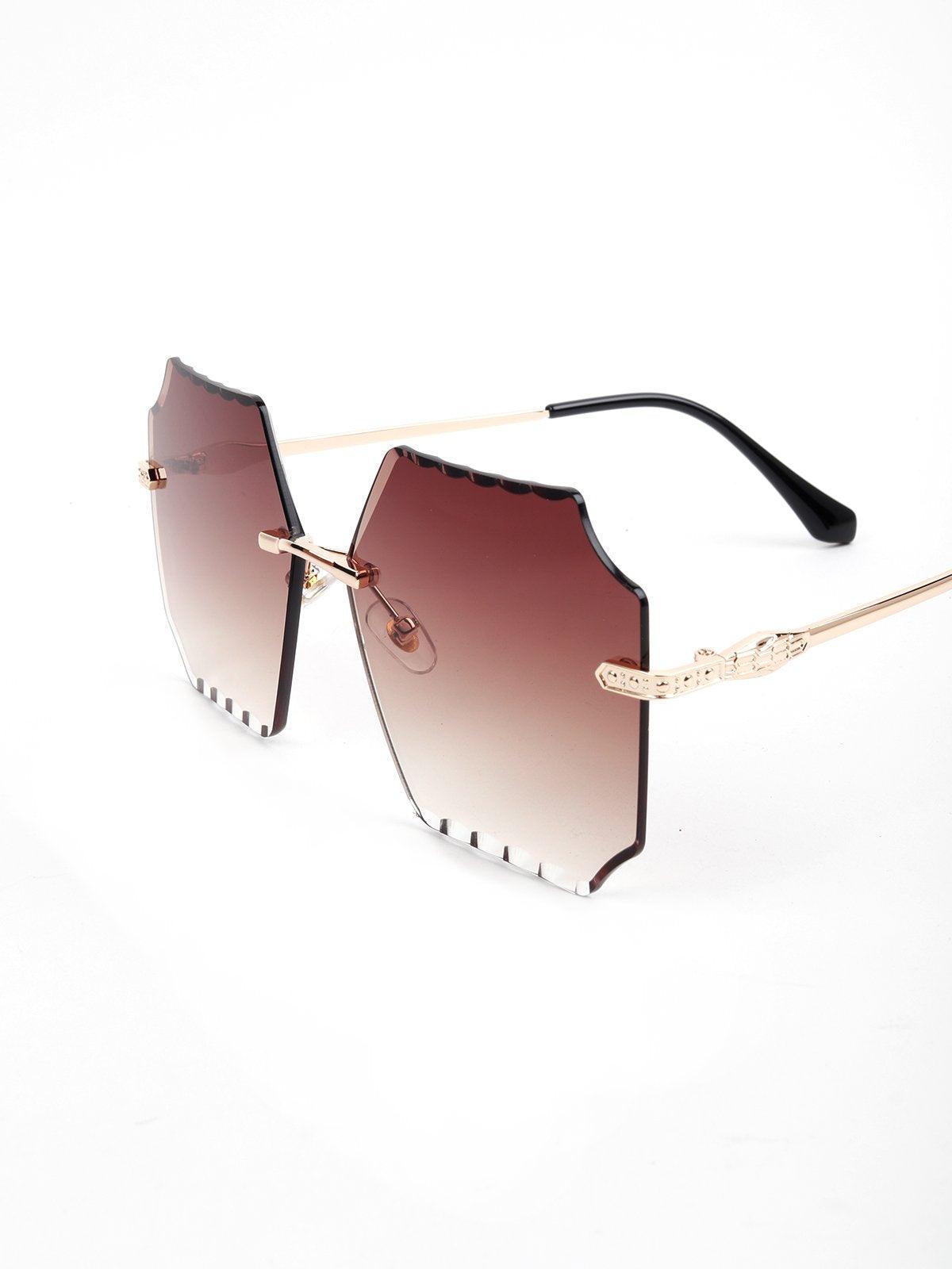Odette Women Tan High-Index Acrylic Lens Sunglasses