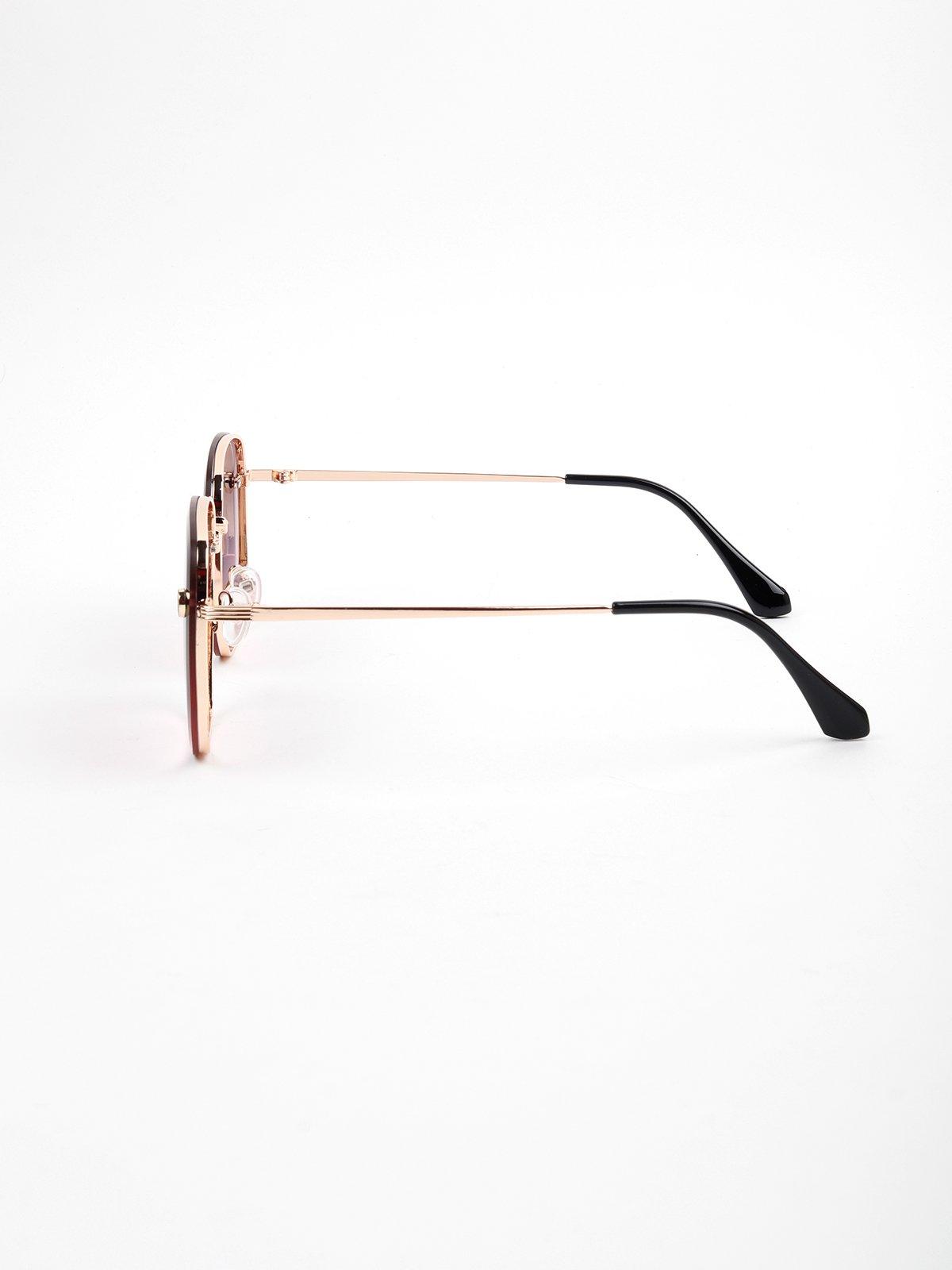 Odette Women Gold Frame Geometric Sunglasses