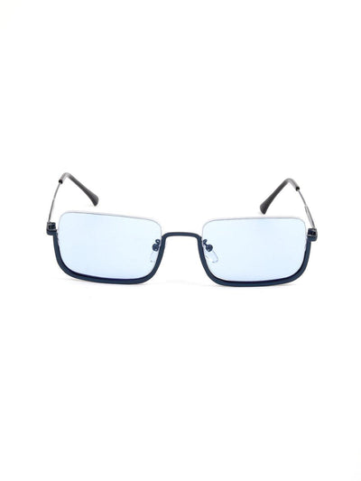 Odette Women Blue Half-Frame Metal Sunglasses