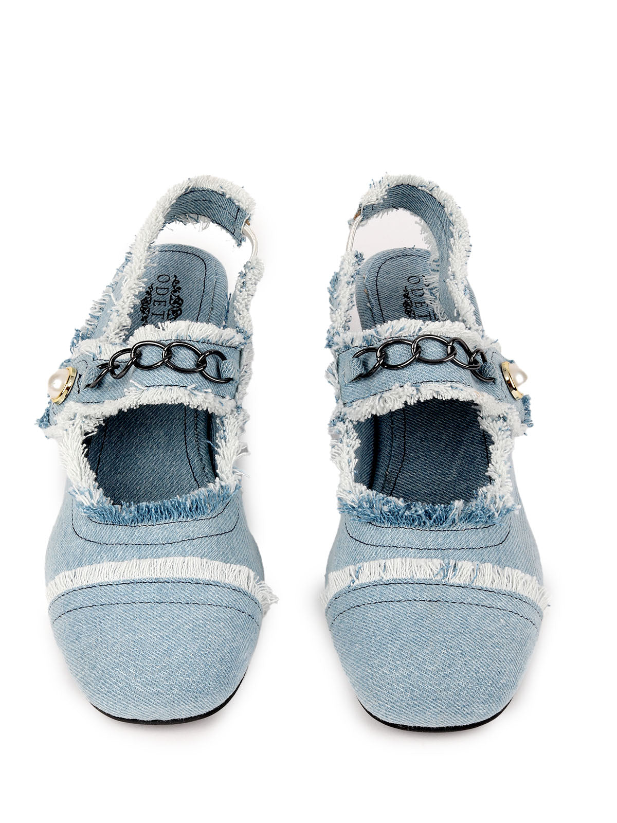 Odette Blue Denim Solid Shoes For Women