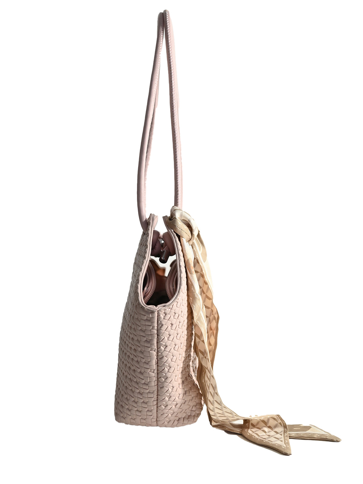 Odette Pink PU Textured Hand Bag For Women