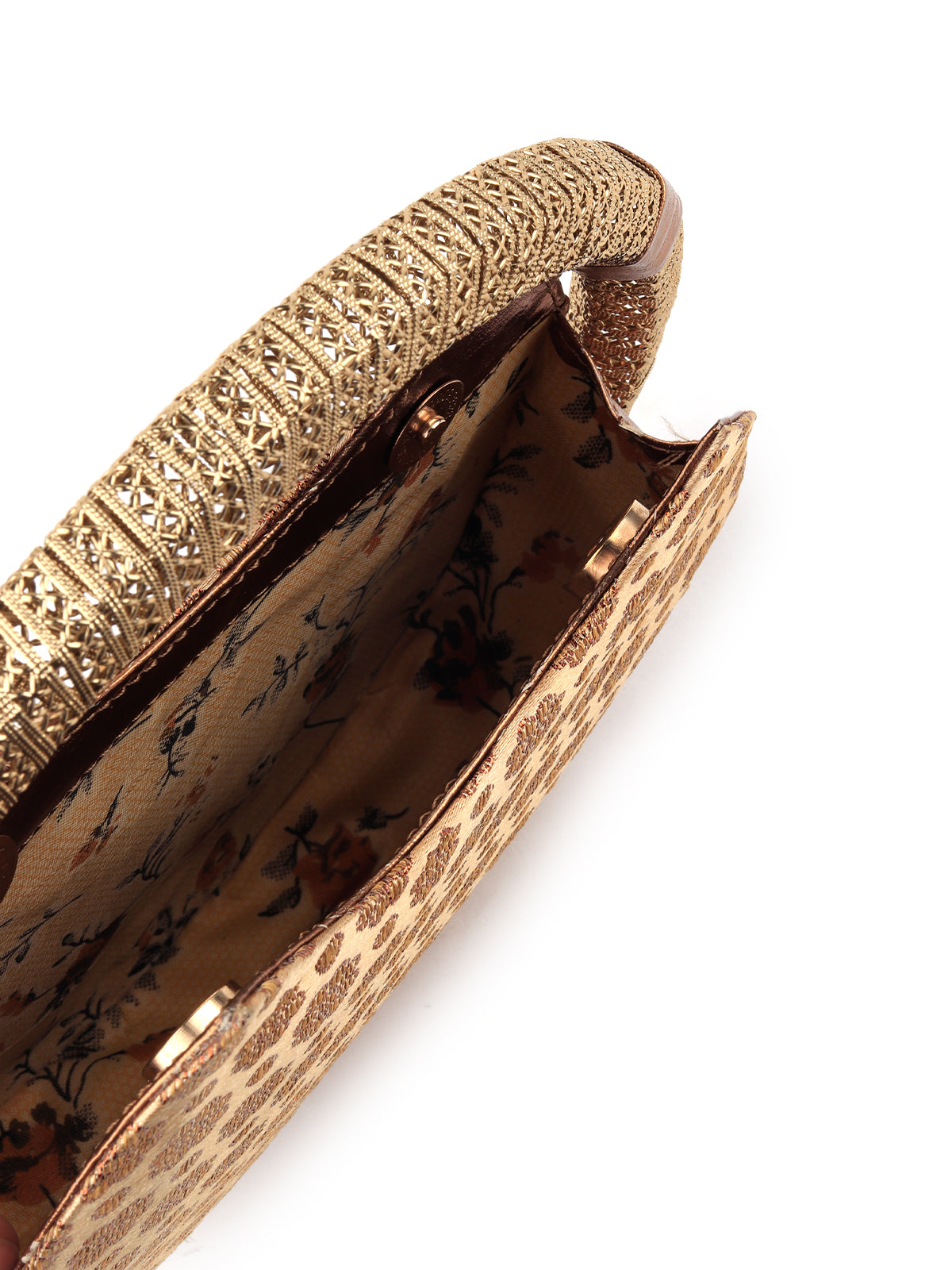 Gold woven clutch on sale bag