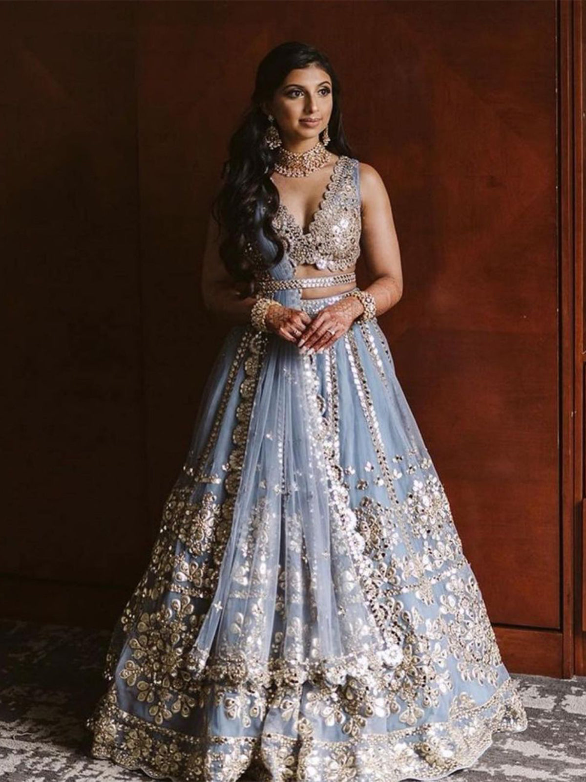 16 Breathtaking Blue Lehenga Designs That Have Us Floored