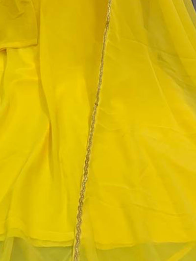 Yellow Georgette Semi Stitched Gown