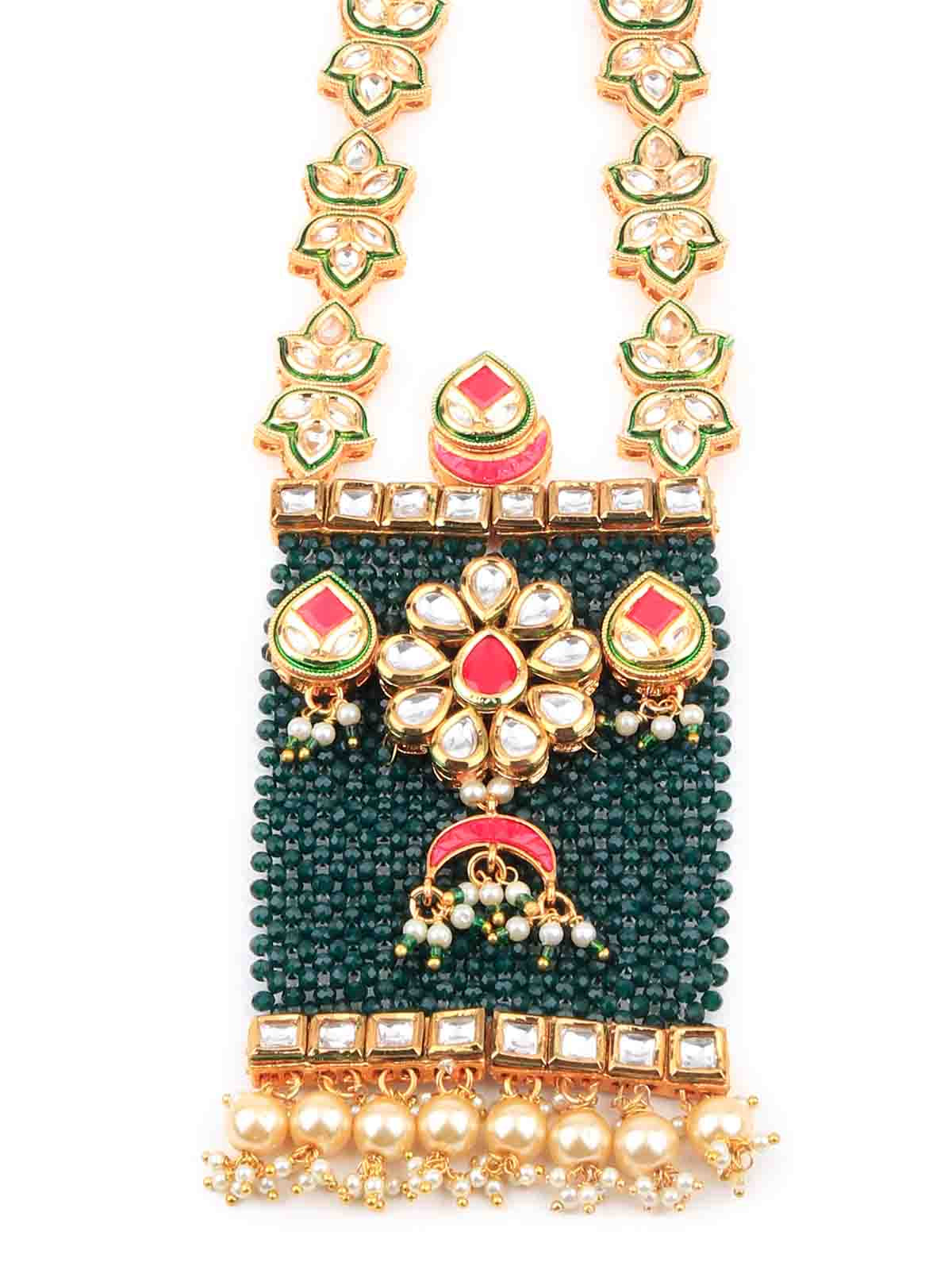 Odette Women Green Pearl Necklace Set