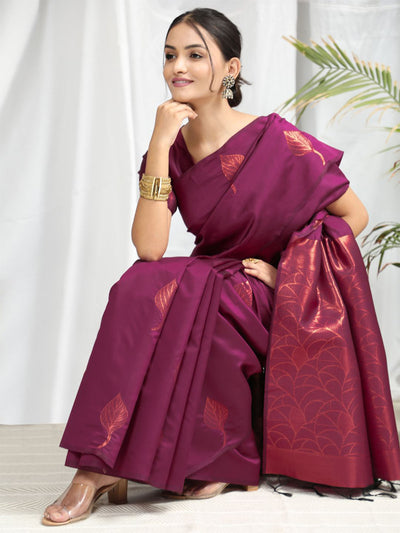 Pink Soft Silk Saree With Unstitched Blouse