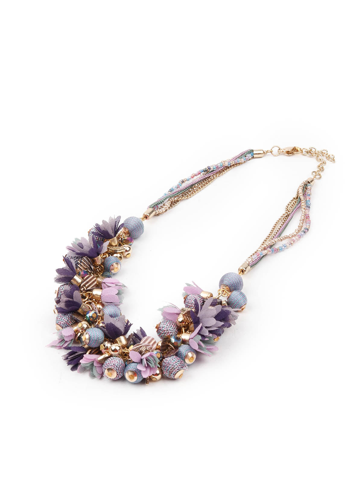 Odette Women Purple And Blue Beads Necklace