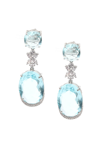 Odette Women Blue Faux Stone Drop Earrings
