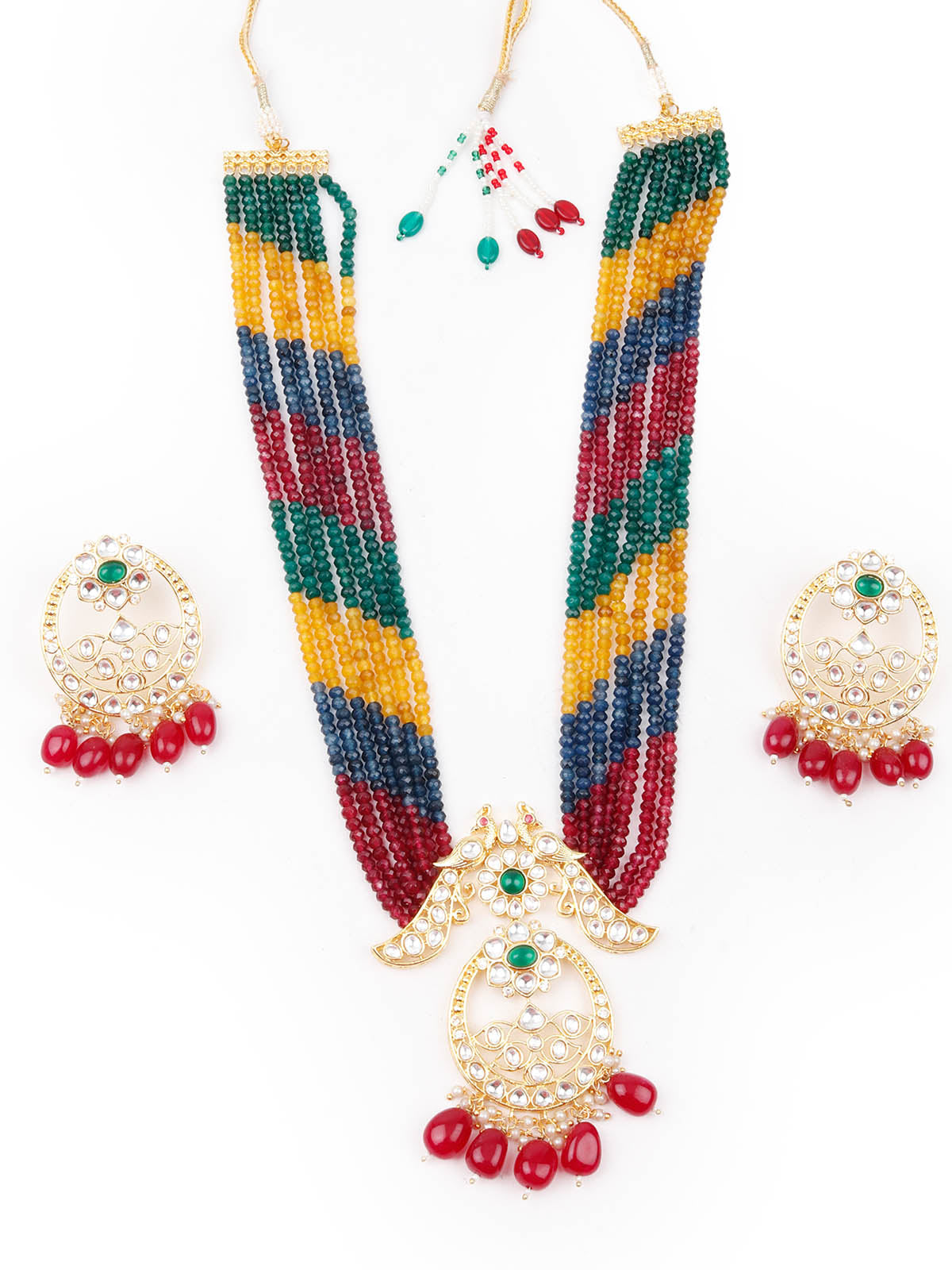Odette Women Multicolored And Gold Long Necklace Set