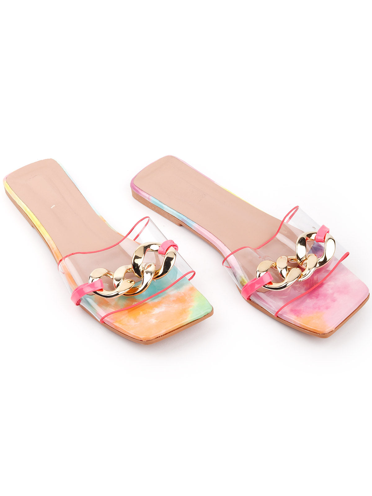 Odette Women Multicolored Flats With Chain Details