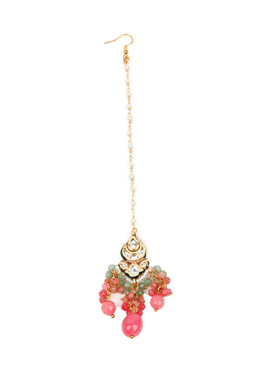 Odette Women Multicolored Gold Imitation Choker Necklace Set