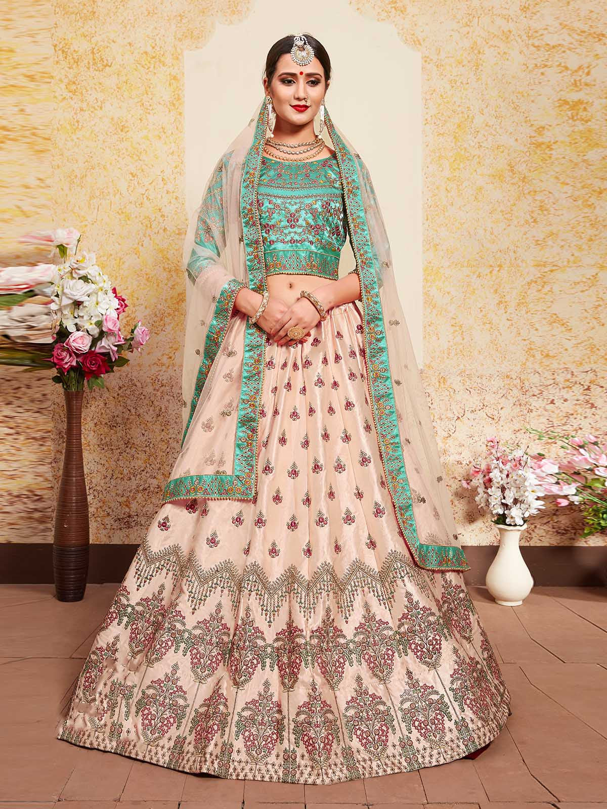 Yankita Kapoor Peach Colour Lehenga Design Buy Online 2023