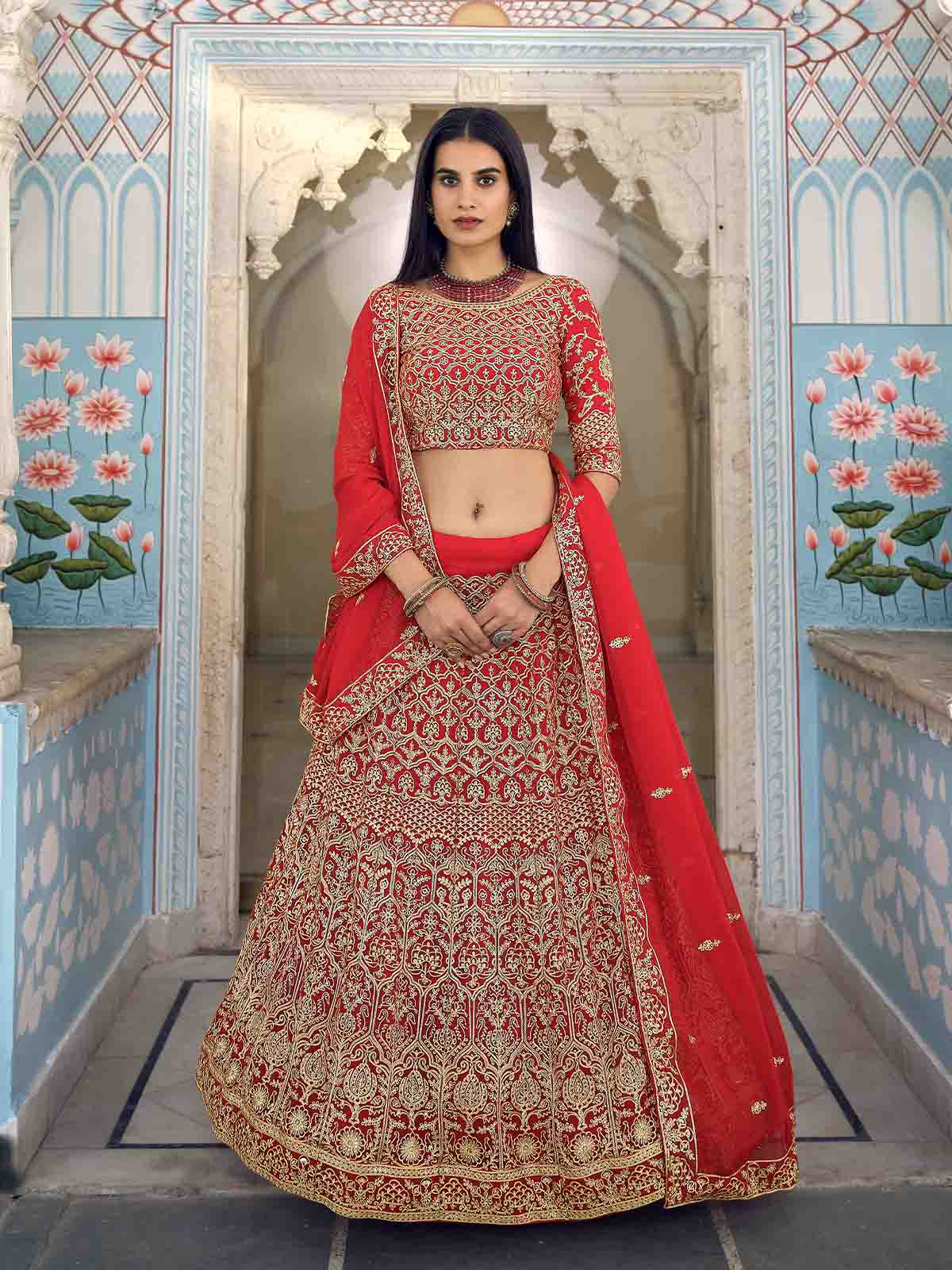 Exclusive Heavy Designer Beautiful Red Bridal Lehenga Choli-STYLIZONE –  Stylizone #traditionaltatto… | Indian bridal outfits, Bridal lehenga red,  Indian bridal wear
