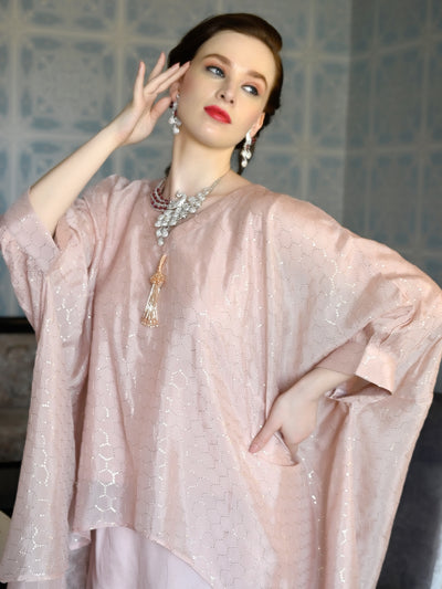 Odette Women Lilac Crepe Designer Stitched Indo-Western Co Ord Set