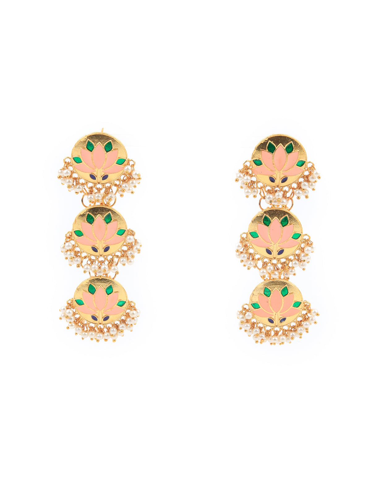 Odette Women Delicate Gold Meenakari Earring