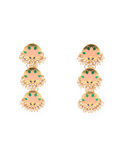 Odette Women Delicate Gold Meenakari Earring