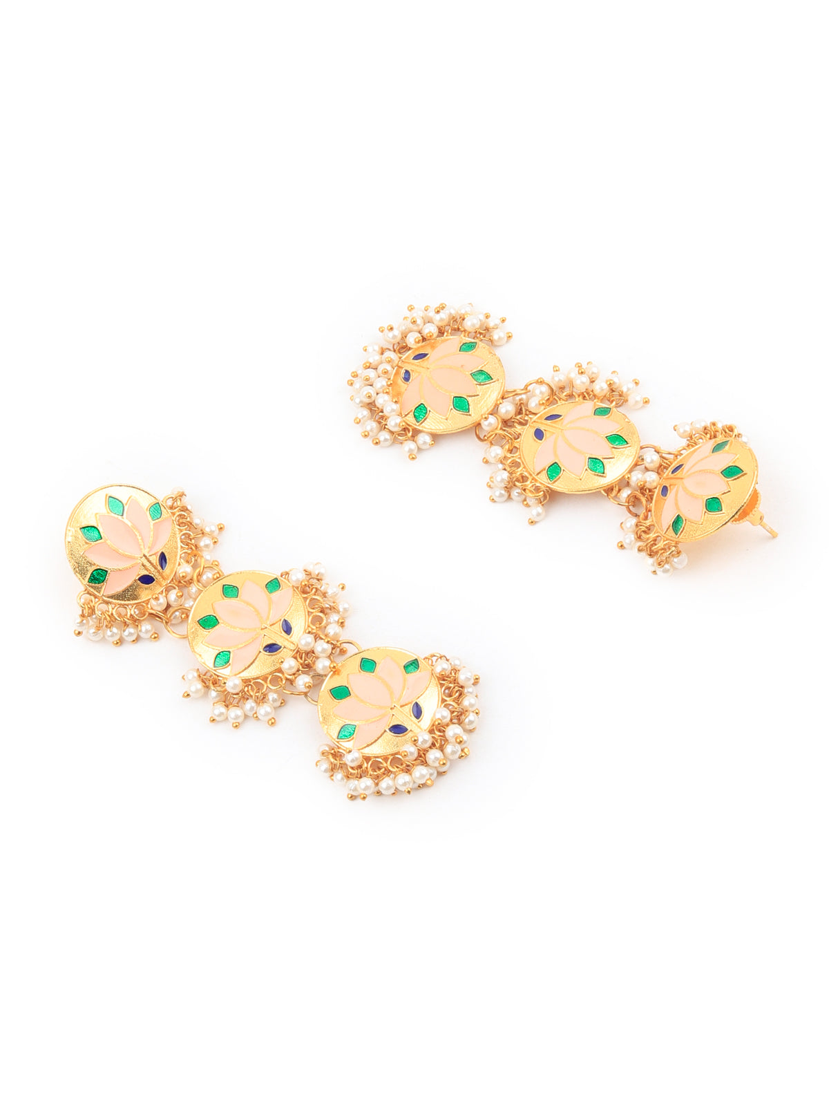 Odette Women Delicate Gold Meenakari Earring