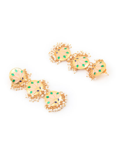 Odette Women Delicate Gold Meenakari Earring