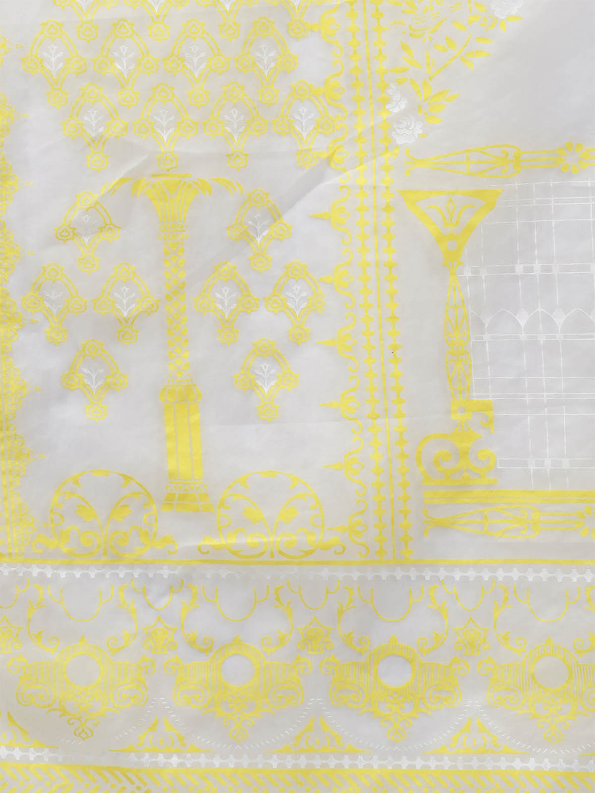 Odette Women Yellow Embroidered Straight Stitched Kurta Palazzo Set