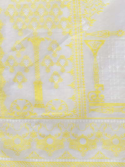 Odette Women Yellow Embroidered Straight Stitched Kurta Palazzo Set