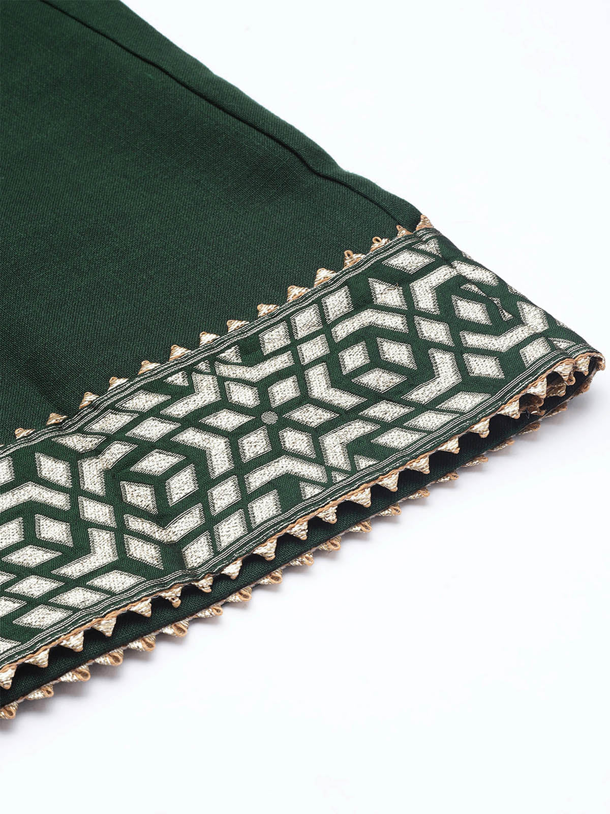 Green Yoke Design Straight Stitched Kurta Palazzos With Dupatta Set