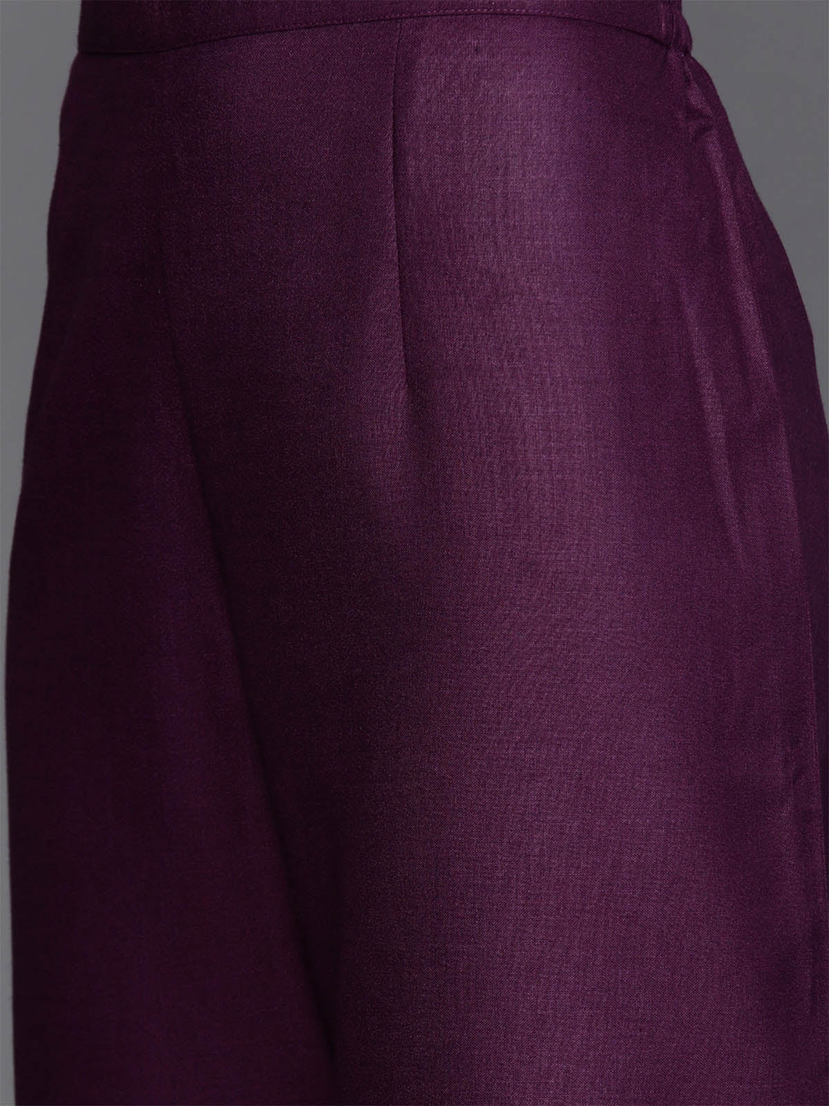 Odette Women Purple Solid Straight Stitched Kurta Palazzo With Dupatta Set