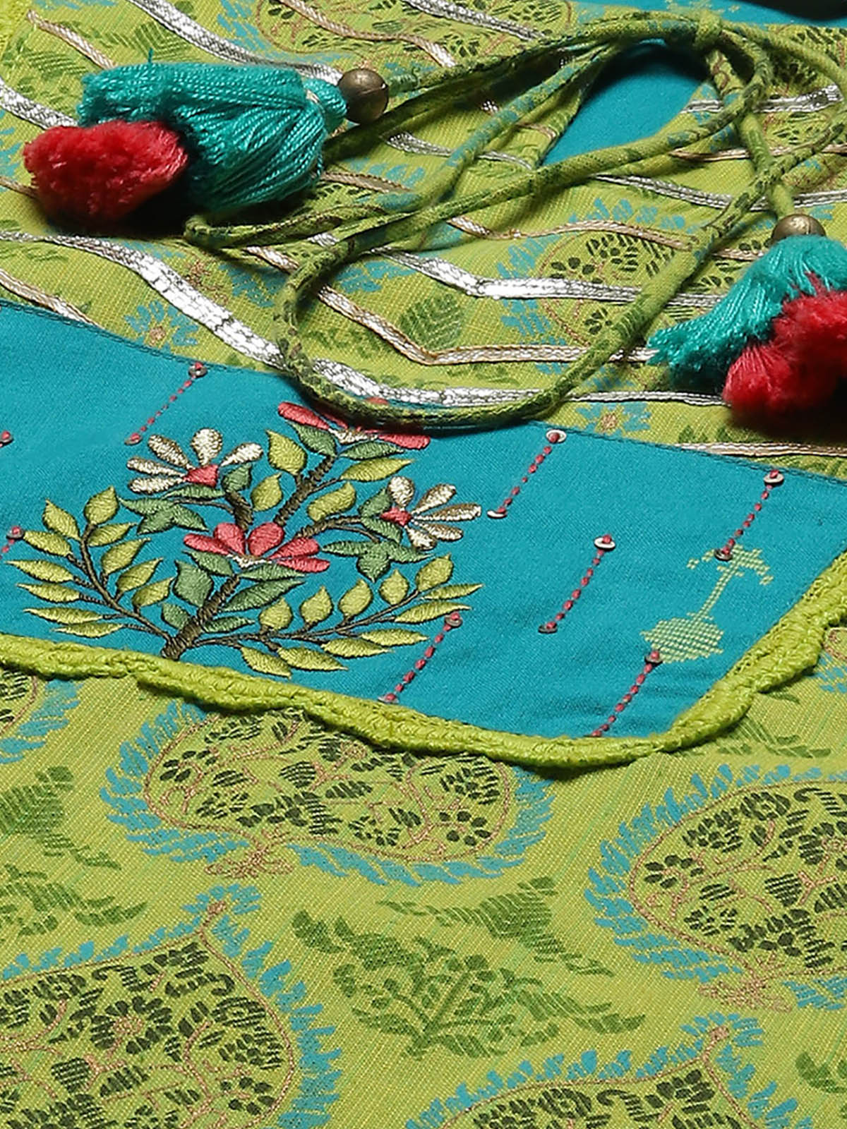 Sea Green Printed Straight Stitched Kurta Set