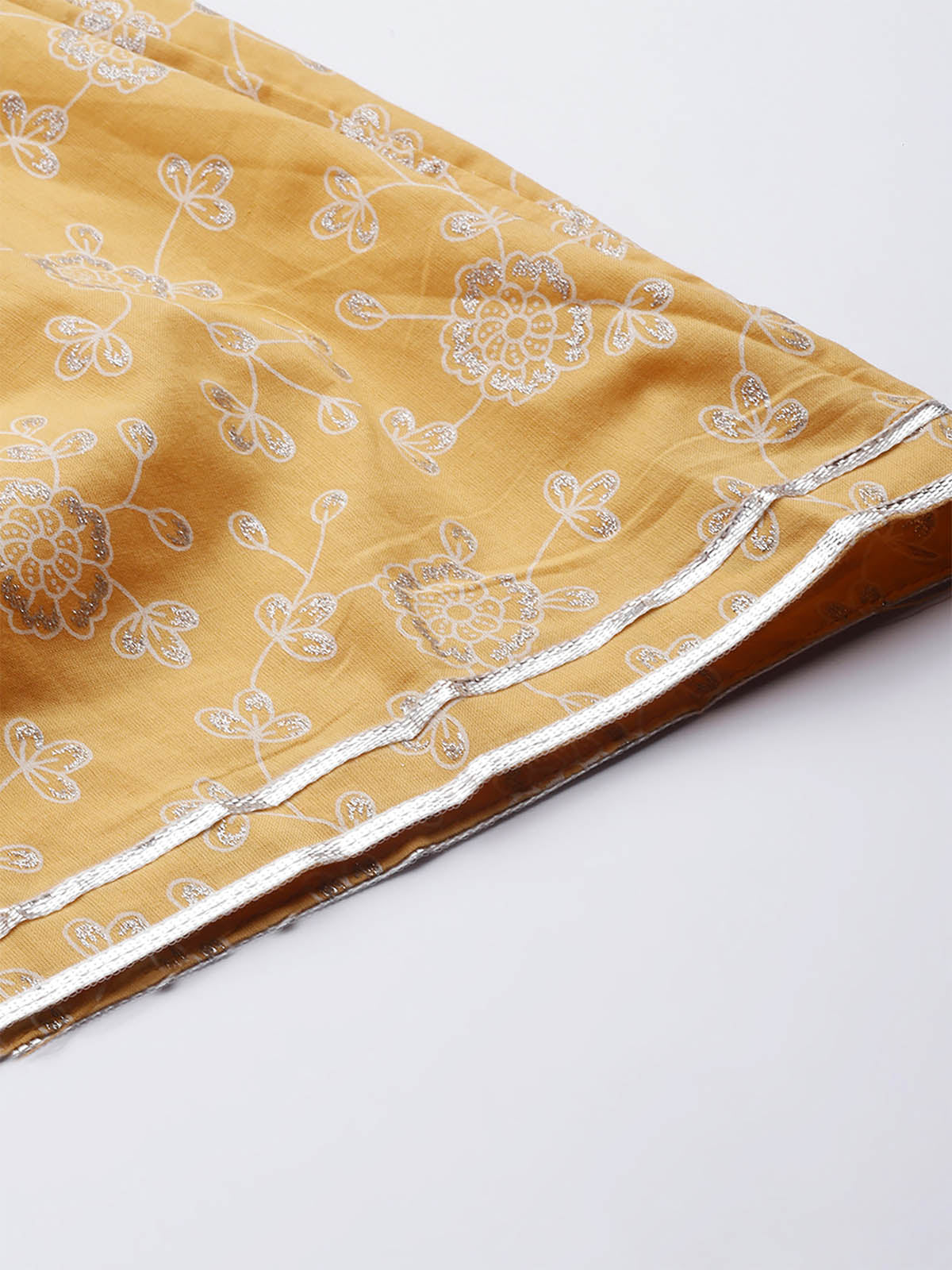 Yellow Printed A-Line Stitched Kurta Sharara With Dupatta Set