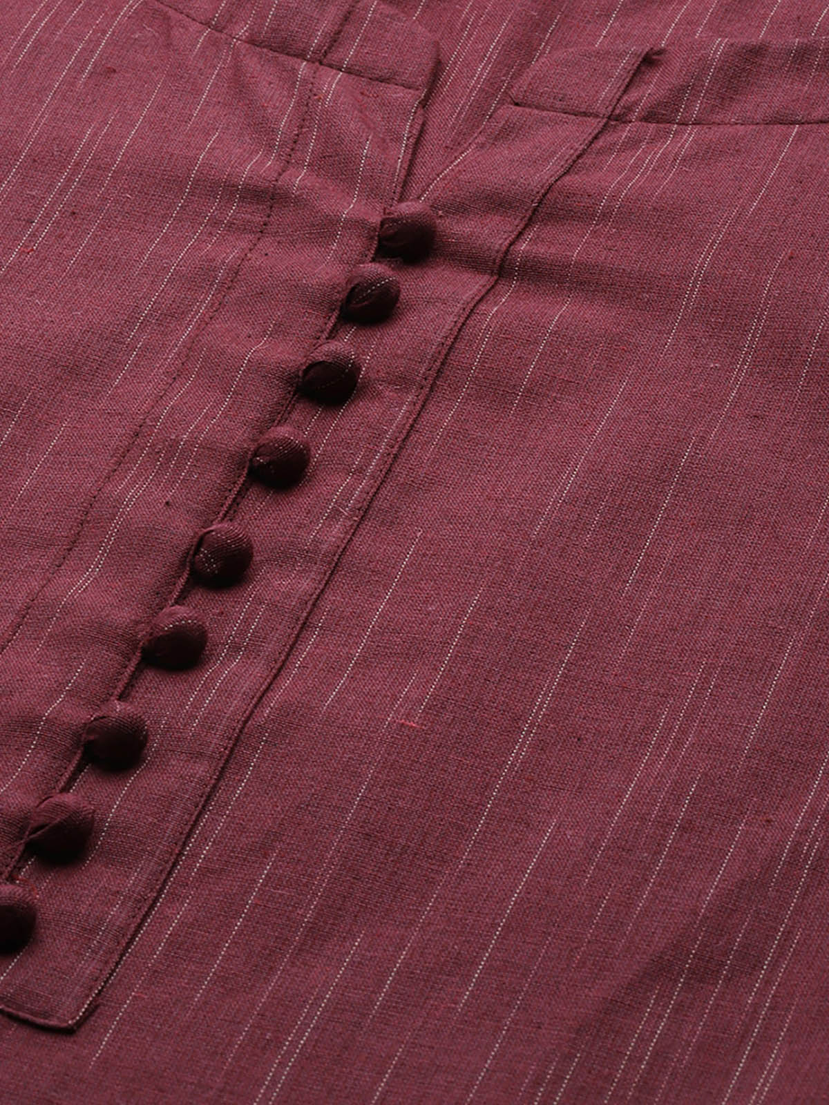 Odette Women Maroon Solid Straight Stitched Kurta Set