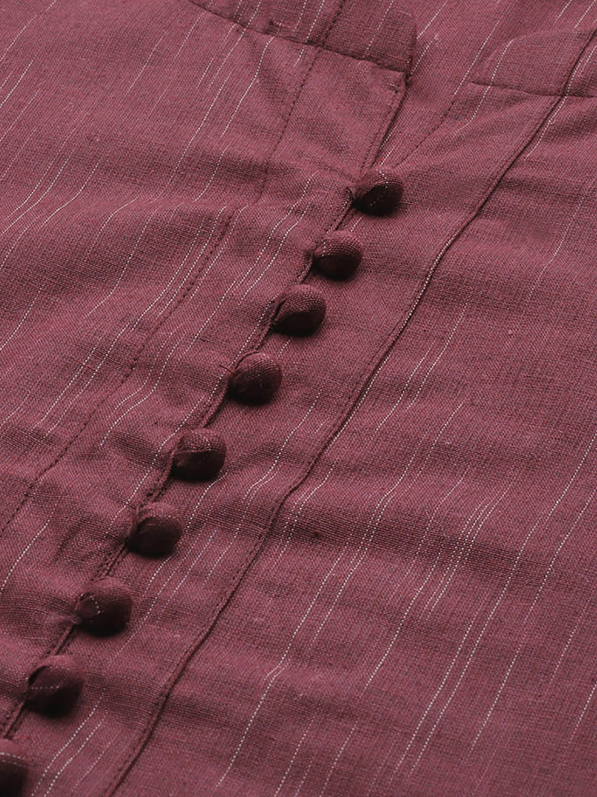 Odette Women Maroon Solid Straight Stitched Kurta Set
