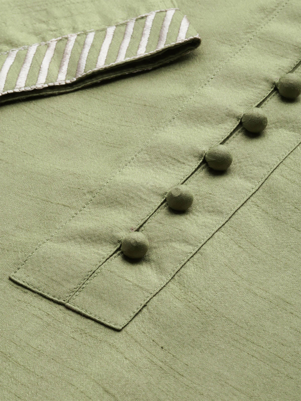 Green Solid Stitched Kurta Palazzo Set
