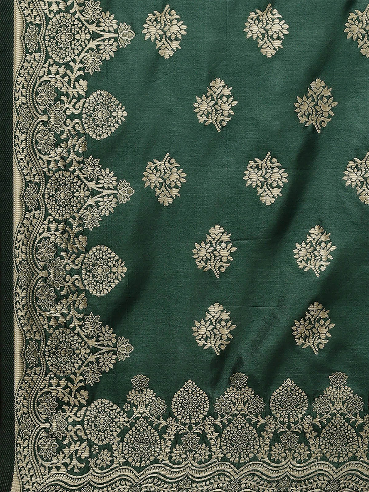 Green Woven Straight Stitched Kurta Set