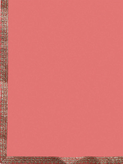 Odette Women Pink Embroidered Straight Stitched Kurta Set