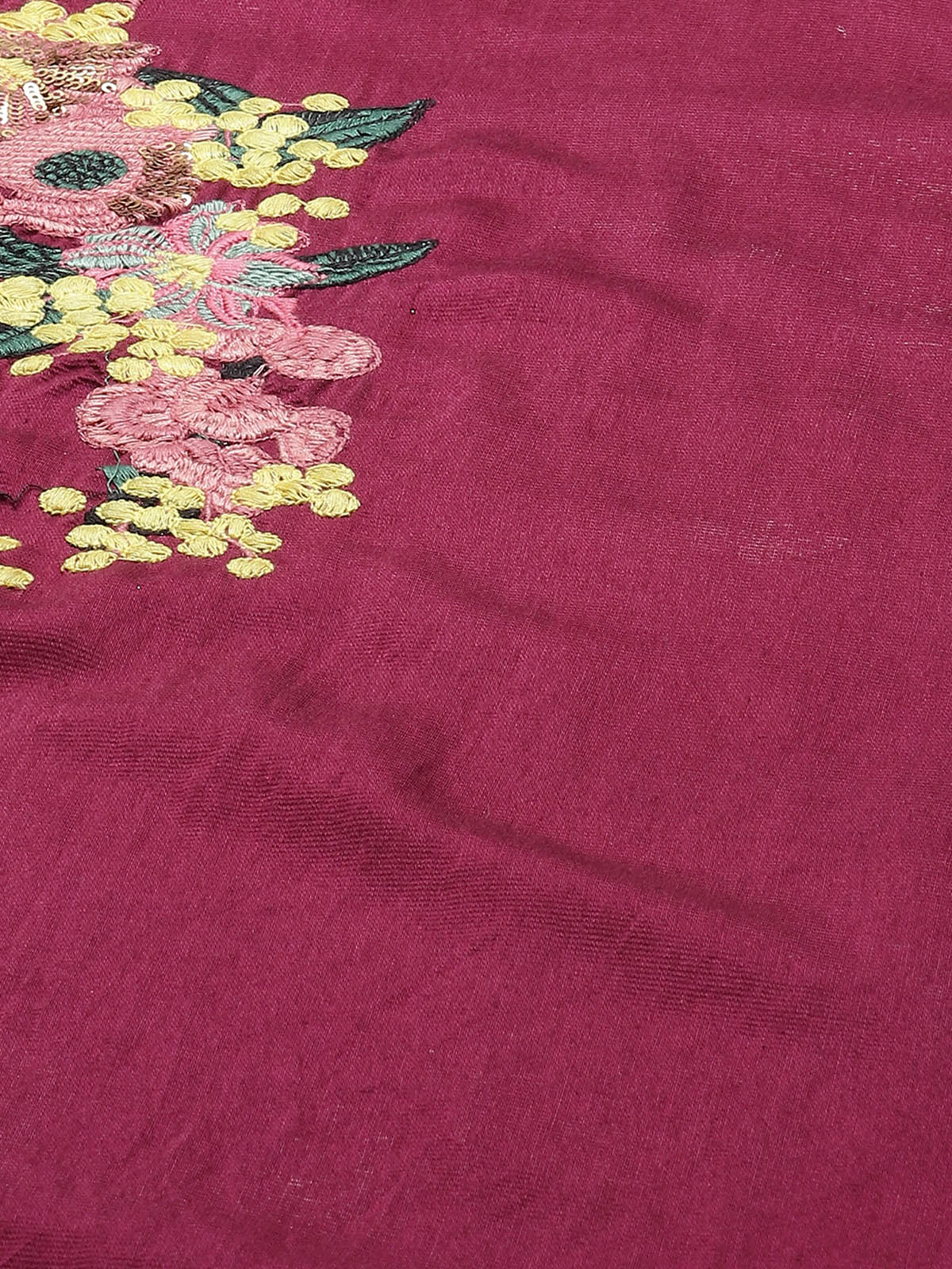 Purple Embroidered Stitched Kurta Set