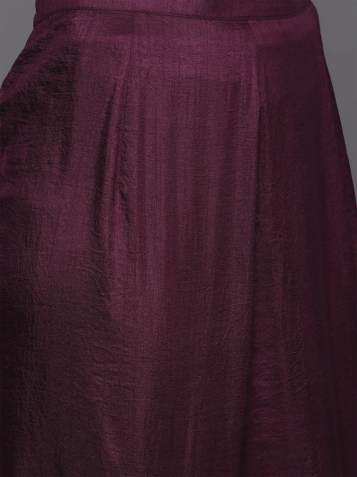 Odette Women Purple Embroidered Straight Stitched Kurta Trouser With Dupatta Set