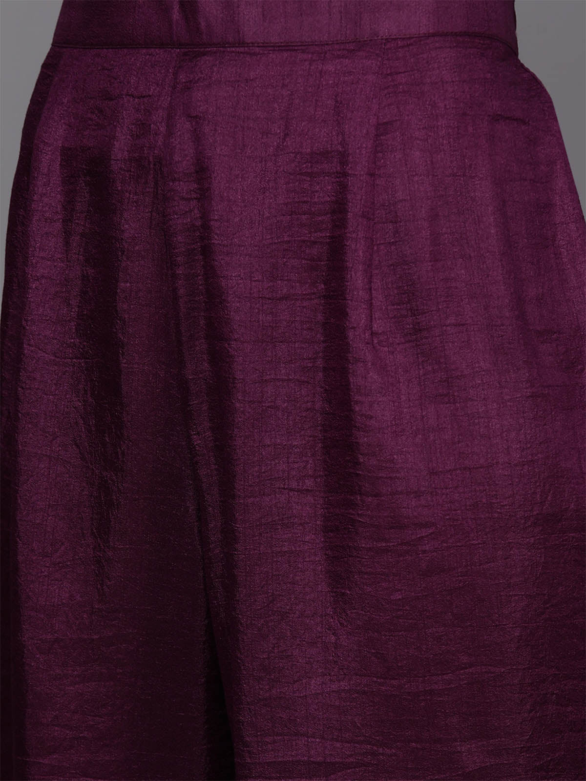 Purple Embroidered Straight Stitched Kurta Palazzo With Dupatta Set