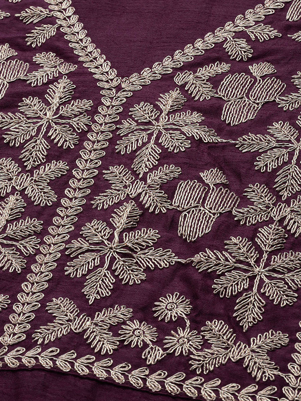 Odette Women Purple Straight Stitched Kurta Trouser Dupatta Set