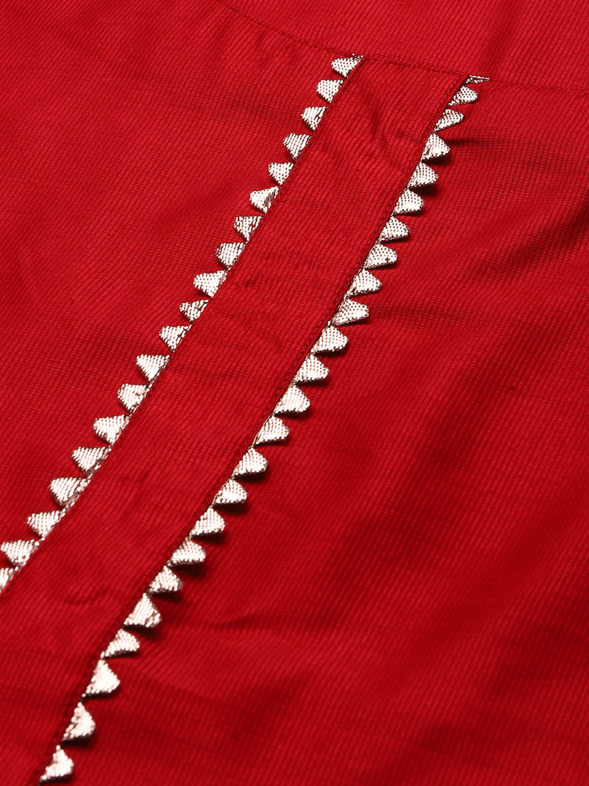 Red Stitched Kurta Palazzo With Dupatta For Women