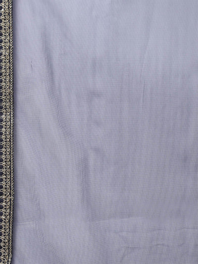 Navy Blue Embroidered Straight Stitched Kurta Set