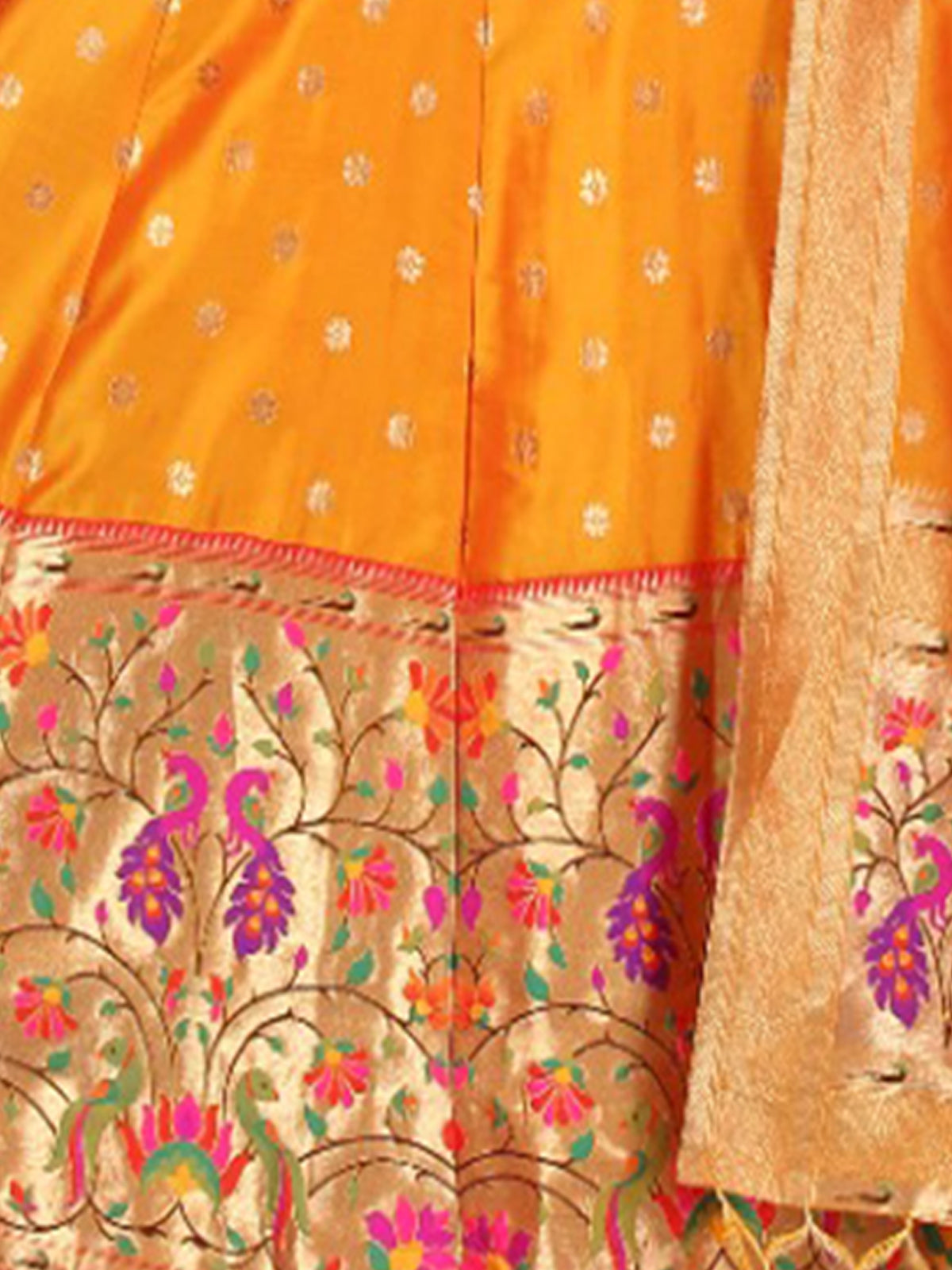 Festive Yellow Silk Woven Stitched Anarkali Set
