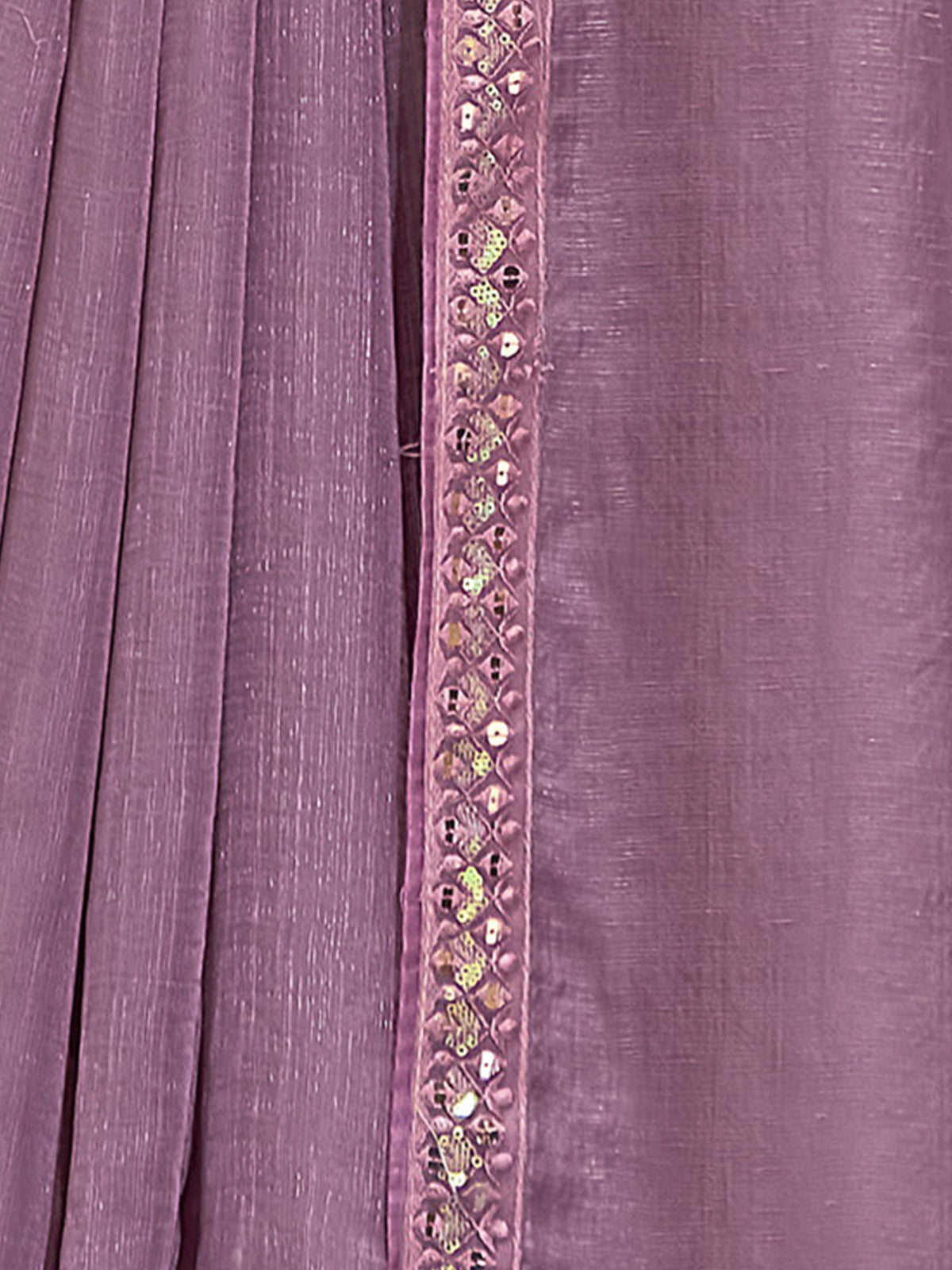 Lavendar Silk Solid Designer Saree With Unstitched Blouse