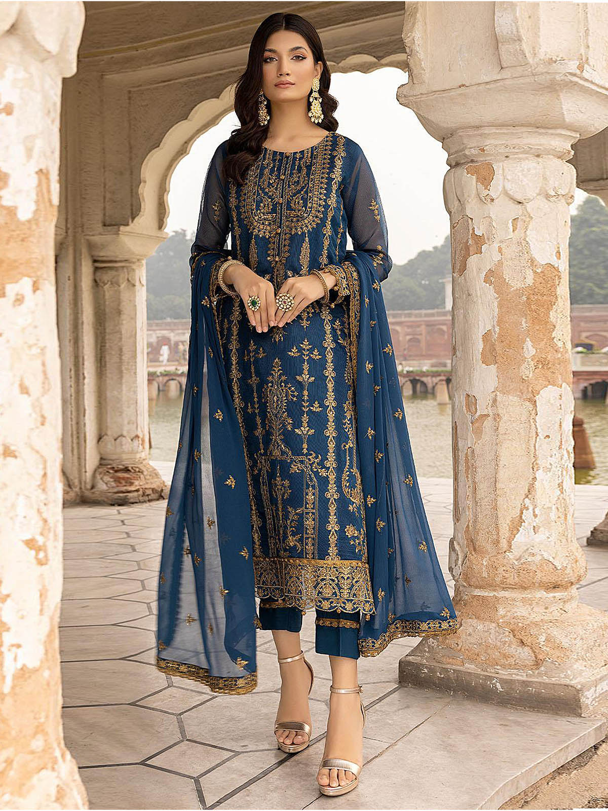Buy Rensilafab womens Light Blue Salwar Suit Dress Material (Unstitched)  Online at Best Prices in India - JioMart.
