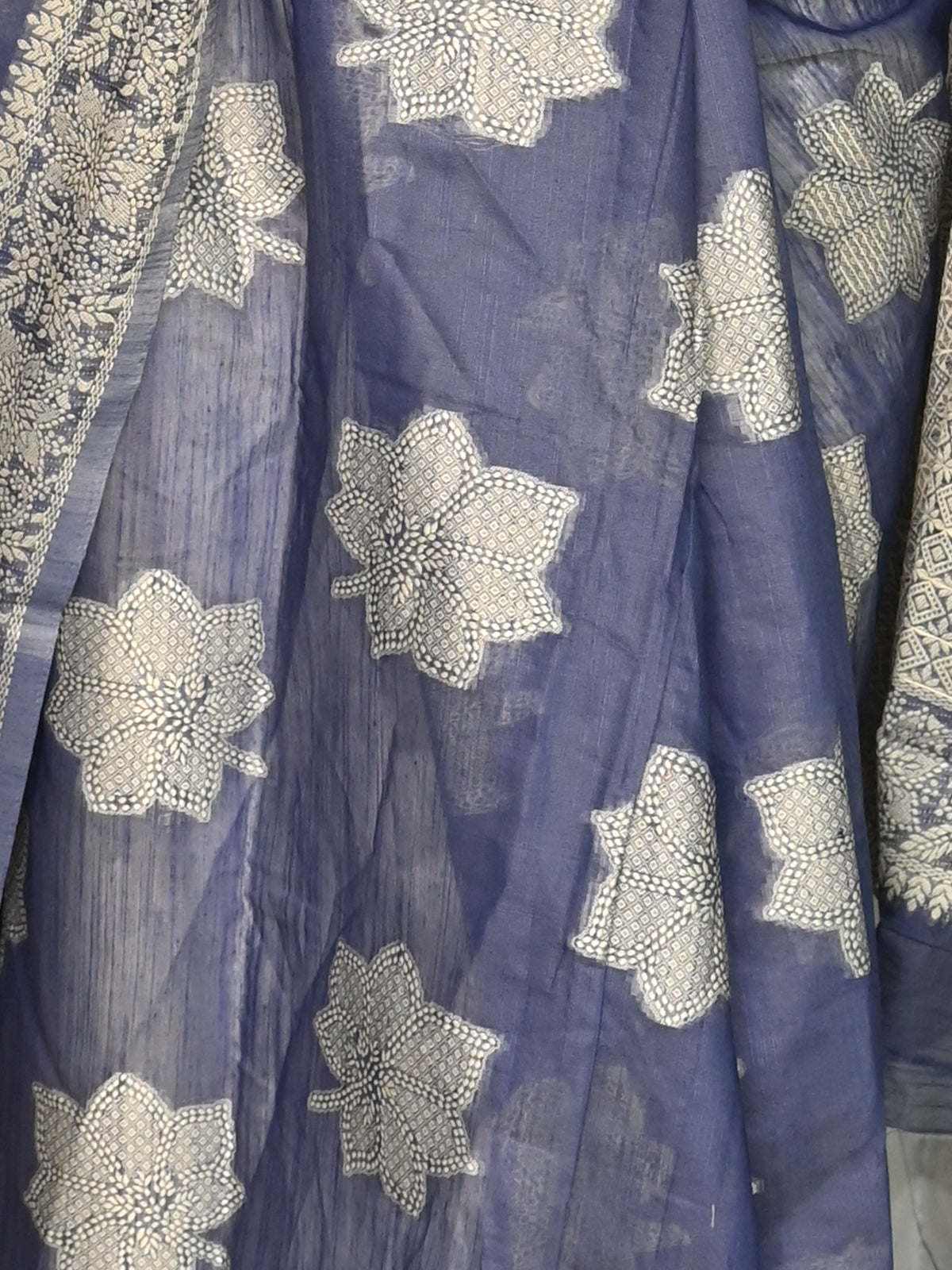 Festive Dark Blue Silk Blend Woven Saree With Unstitched Blouse