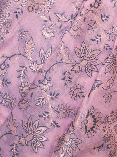 Festive Purple Silk Blend Woven Saree With Unstitched Blouse