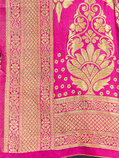 Odette Women Pink Woven Blend Silk Saree With Unstitched Blouse