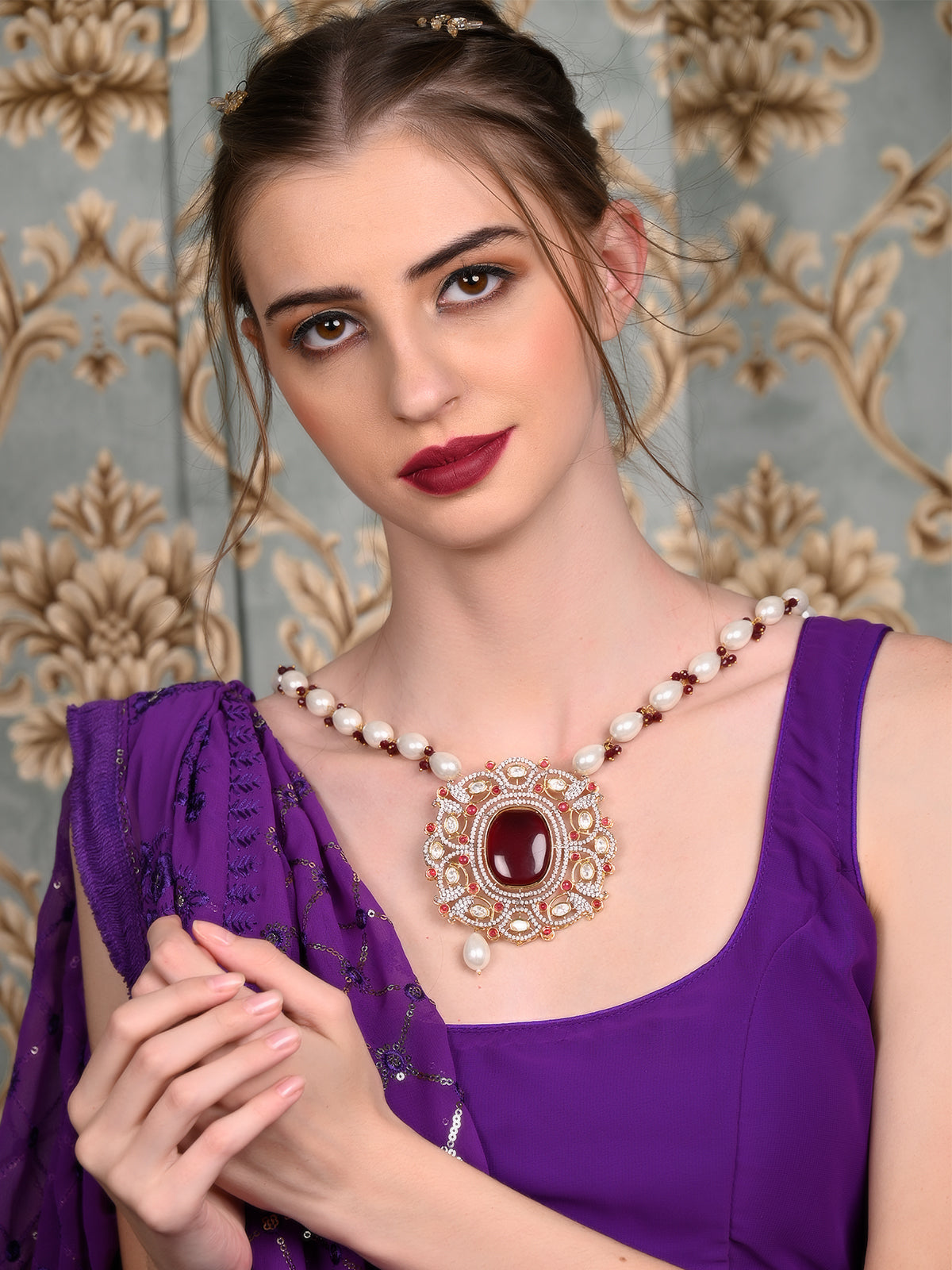 Buy Antico Bollywood style ethnic Maroon Color Oxidized Jhumka Earrings for  Women and Girls Online at Best Prices in India - JioMart.