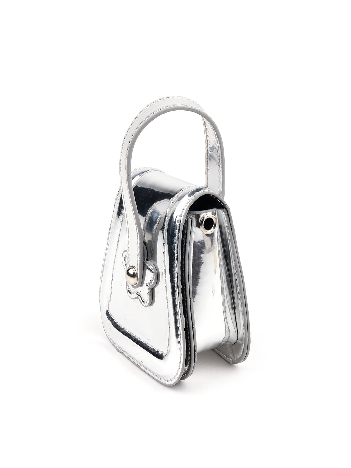 Stylish Silver Pouch With Belt