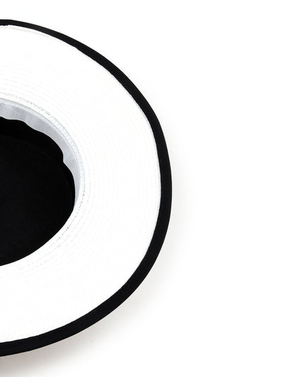 Odette Women White And Black Flower Embellished Hat